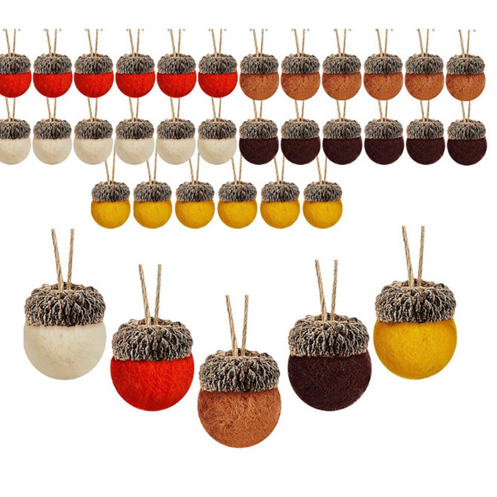 Christmas Felt Acorn Xmas Tree Hanging Decorations DIY Crafts Bundle of 6