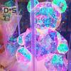 Teddy Bear Night Light Prismatic Iridescent LED Bear Lamp DIY Assembly Colorful Bunny Lamp for Valentine's Day Gift Bedroom Party Decor