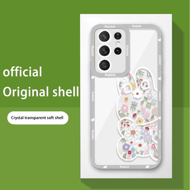 Samsung A13 Flower A32 Bear Plus Rabbit S20 Transparent 22 All-inclusive & Creative 23 Case
