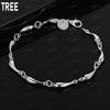 925 Sterling Silver Raindrop Side Chain Beautiful Bracelet Gift Jewelry