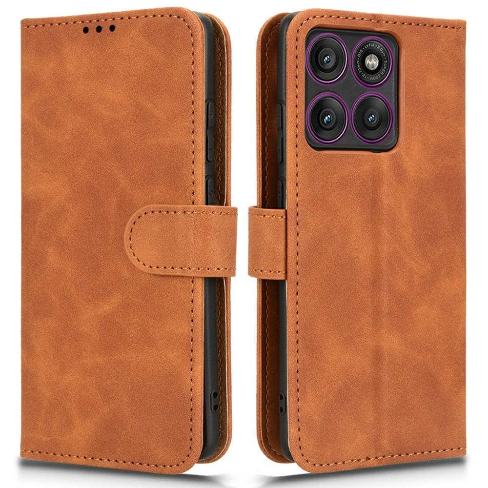 For Motorola Edge 60 Pro 5G Leather Case Skin Feel Anti Drop Wallet Flip Phone Cover