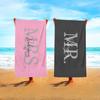 Asciugamano da Spiaggia Personalizzato con Nome Asciugamano da Spiaggia Mr & Mrs Regalo per Luna di Miele 2 Pezzi per Amanti Vibrazioni Estive Regalo di Matrimonio Asciugamano da Spiaggia Personalizzato