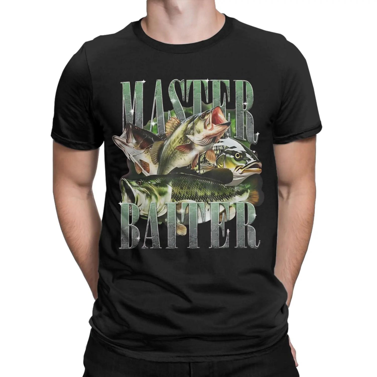 

Men s Master Baiter Bass Fishing Fisher Papa Dad Happy Fathers Day T Shirt Cotton Clothing Short Sleeve Tee Shirt T-Shirts S