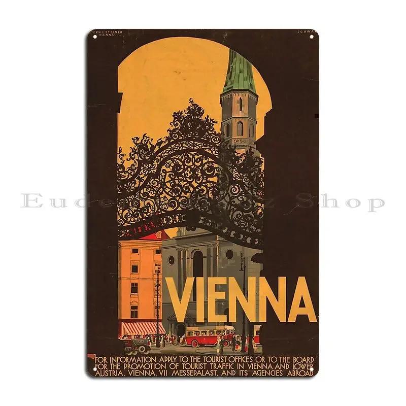 Vienna Vintage Travel Poster Metal Sign Wall Mural Pub Kitchen Customize Custom Tin Sign Poster 20X30CM