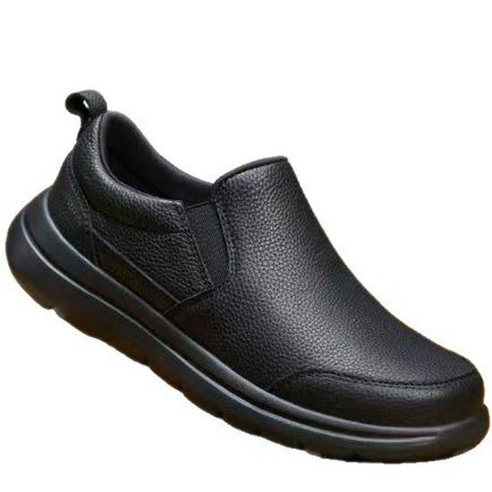 Men's Versatile Black Leather Casual Work Shoes - Stylish British Design