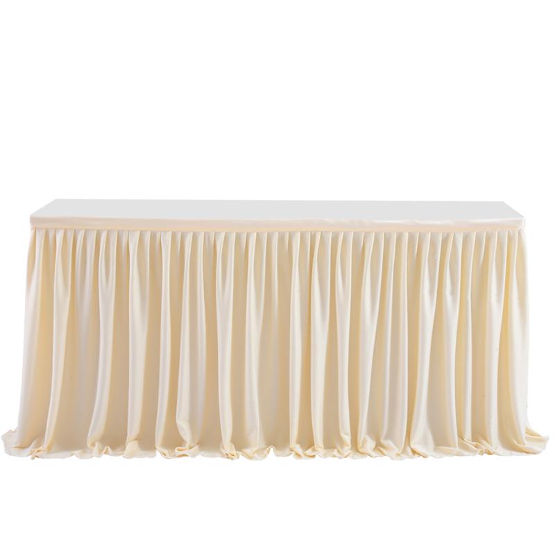 Table Skirt Pleated Ruffle Tablecloth For Wedding Birthday Party Baby Shower Table Decoration