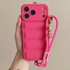Wrist Strap Cord Down Jacket Silicone Case For For Iphone 17 16 1 14 13 12 11 Pro Max XR XS X 7 8 Plus Camera Protection Soft Cover