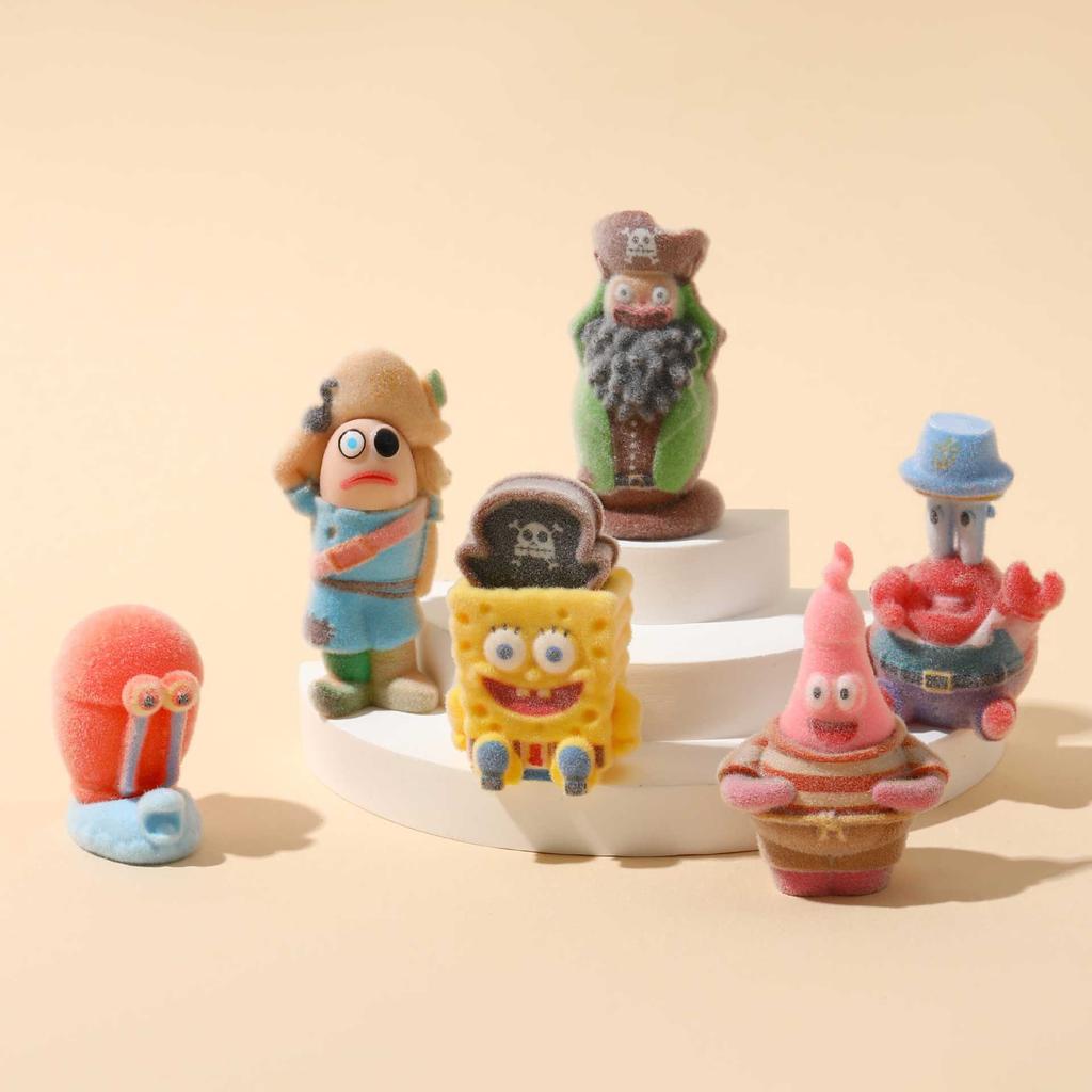 6 Stück/Set Spongebob Schwammkopf Anime Figuren Spielzeug Suche nach Schwammkopf Peripherie Beflockt Sammlerstück Modell Puppe Fans Geschenk