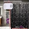 Waterproof Black Marble Print Shower Curtain Anti Mold Bath Liner Contemporary Bathroom Accessories Elegant Interior Design