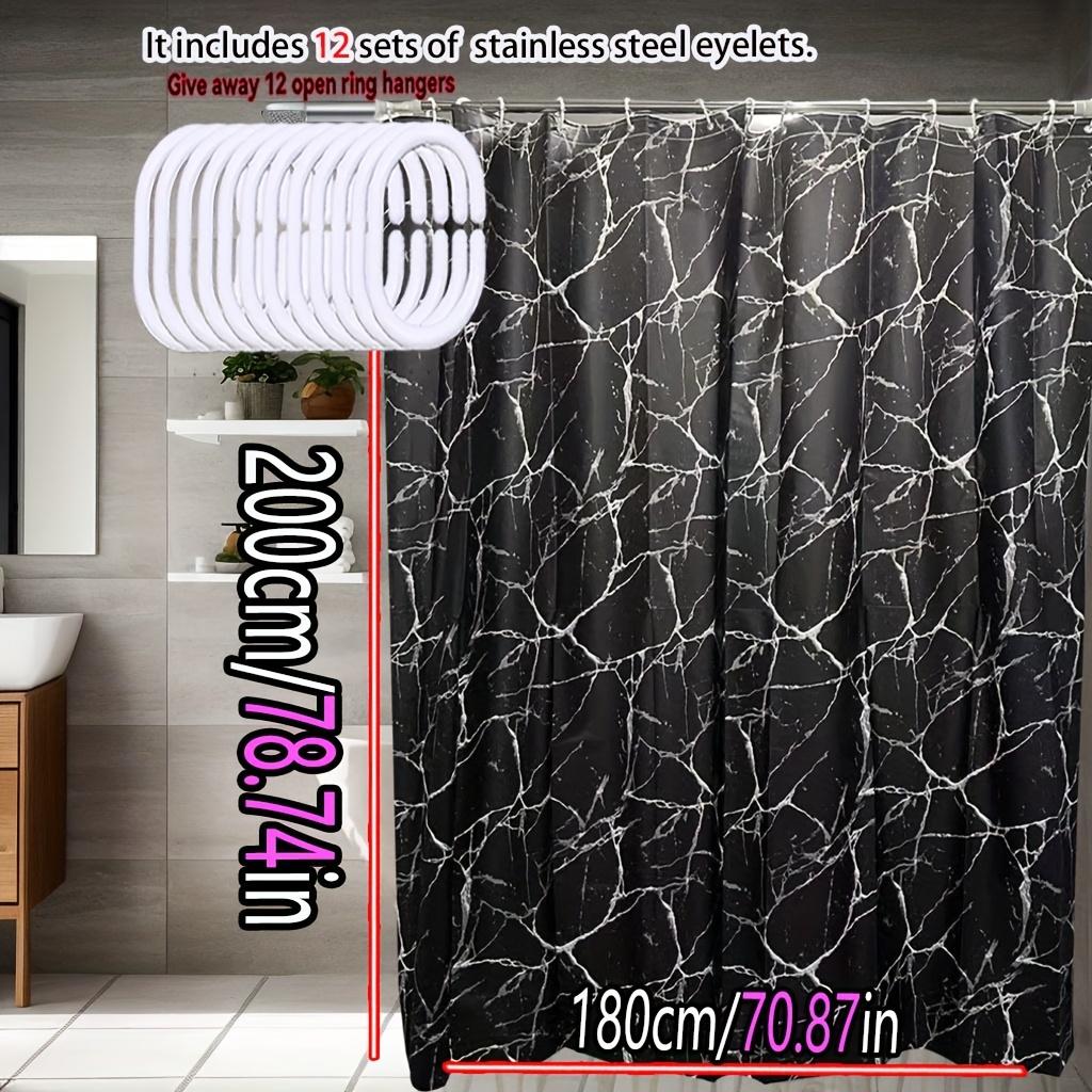 Waterproof Black Marble Print Shower Curtain Anti Mold Bath Liner Contemporary Bathroom Accessories Elegant Interior Design