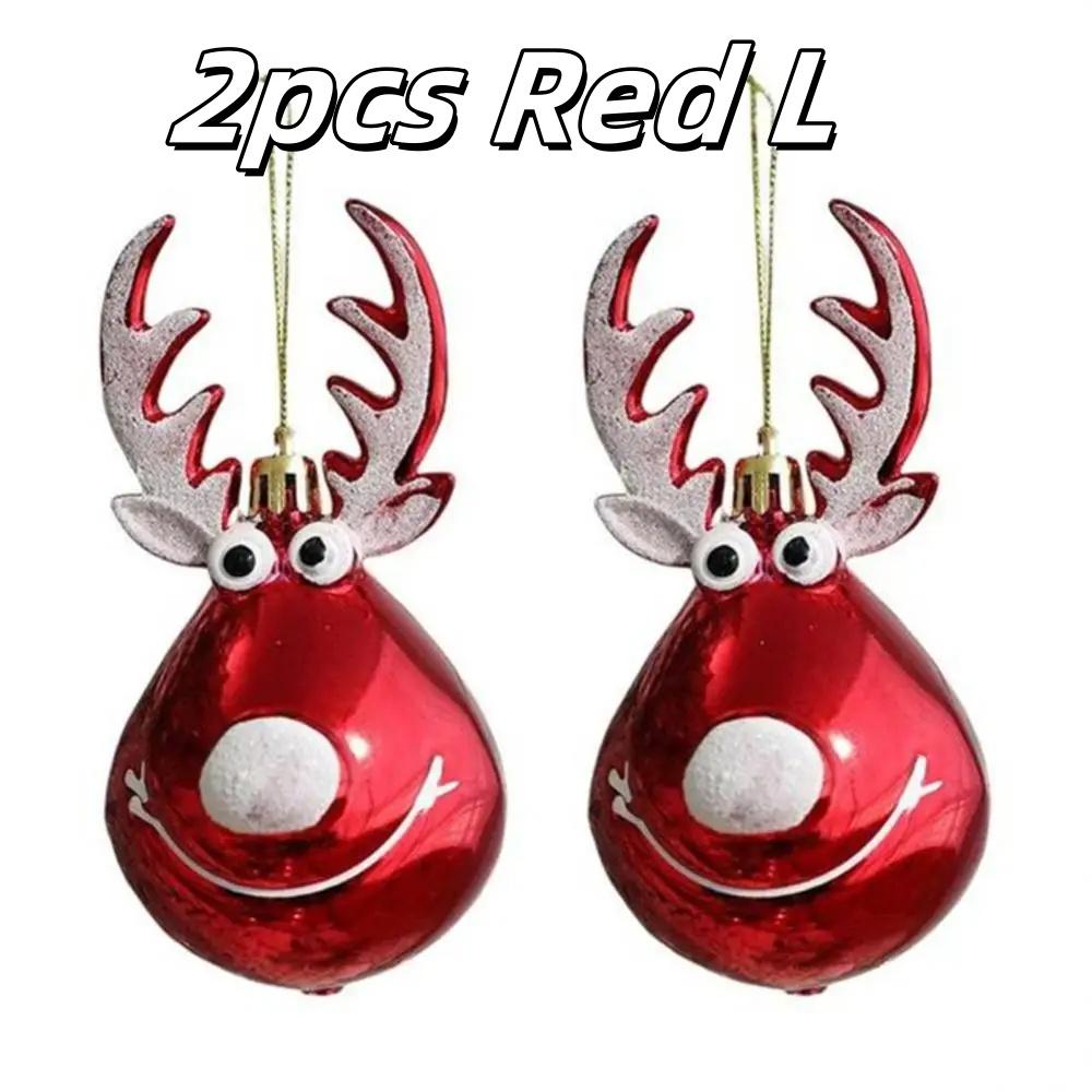 2pcs Elk Christmas Plastic Jewelry Ball Christmas Tree Pendant Home Christmas New Year's Party Festival Decoration Accessories
