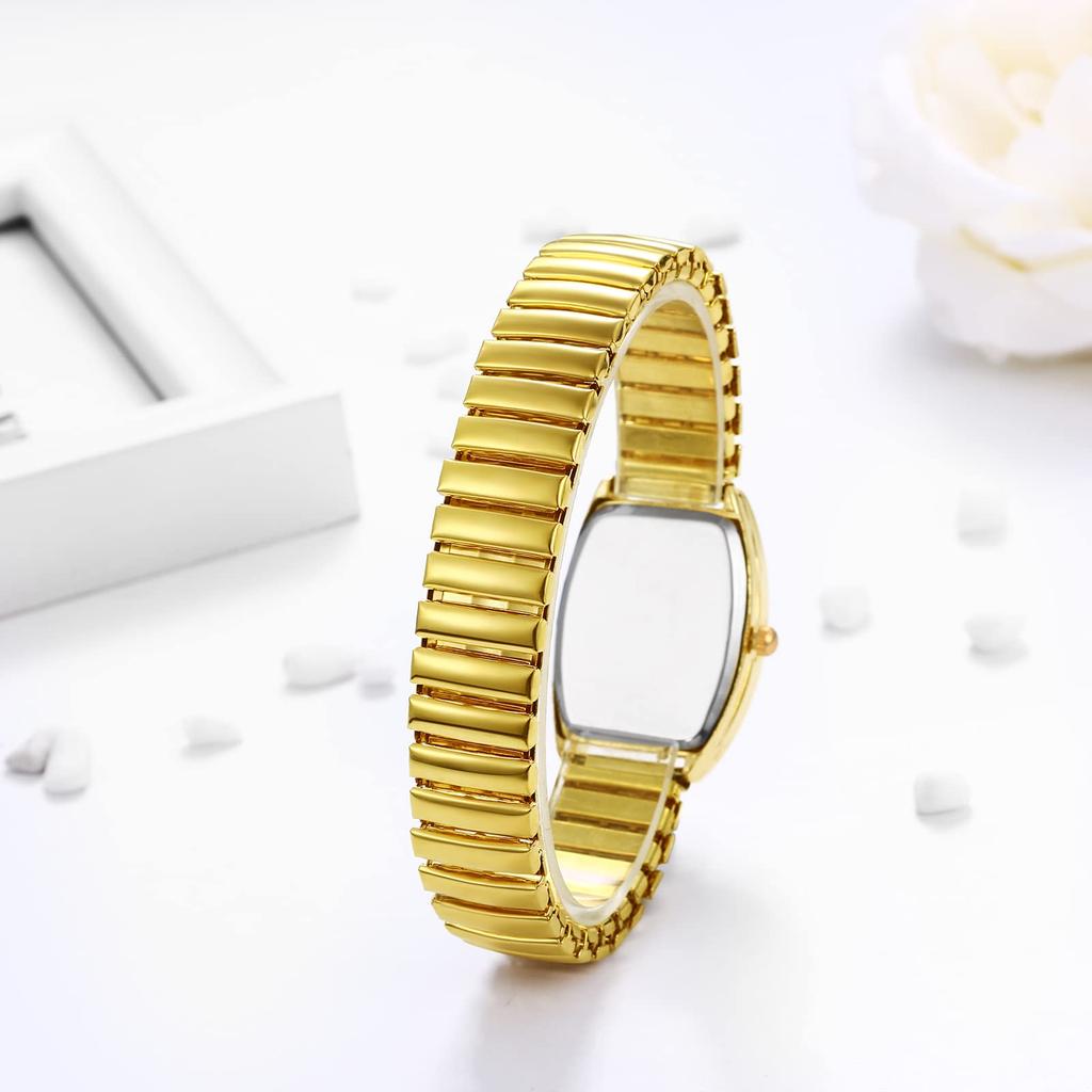 Pair of watches for Roman analog elastic pair quartz lover gift couples, alphabet, display, square, antique, stylish, strap, watch, watch, gold,