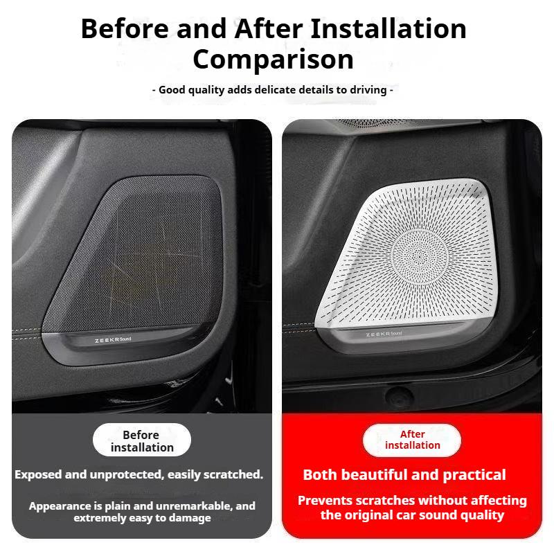 For Zeekr 7X Car Door Woofer Cover Car Audio Stainless Steel Protective Cover Modification Interior Accessories