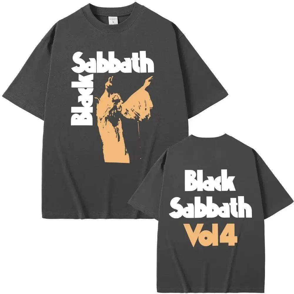 Black Sabbath Ozzy Osbourne Vol 4 Album Graphic TShirt Heavy Metal Rock Band Vintage Loose Printed Unisex Women Men Tshirts