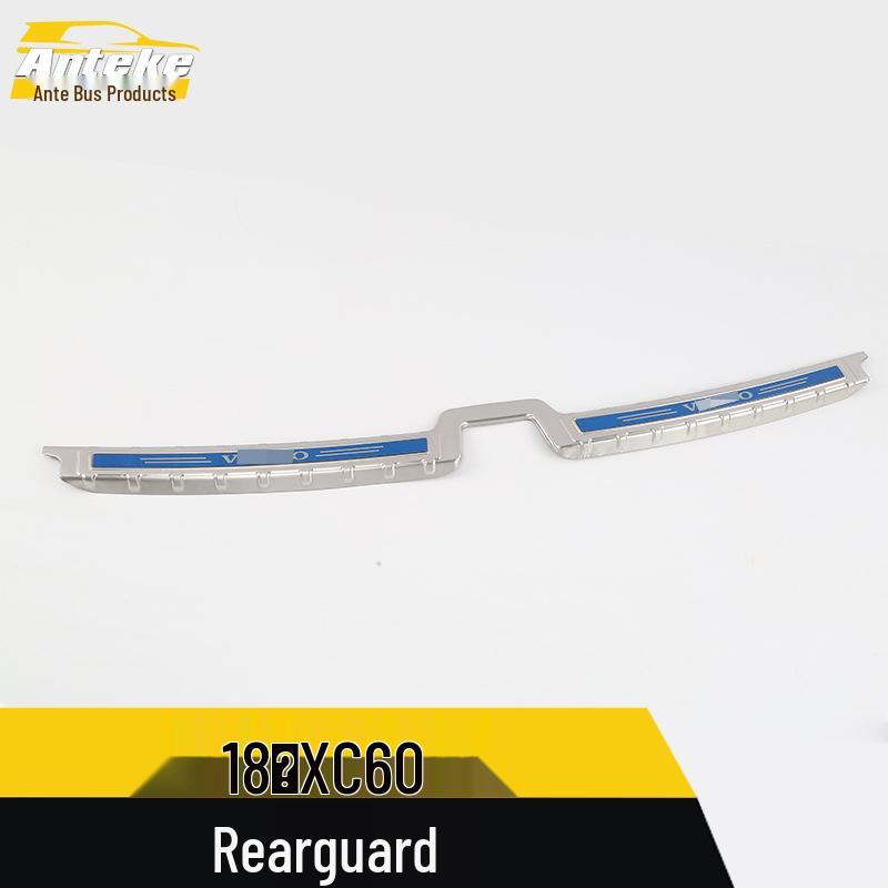 Fits 18 XC60 models: Stainless Steel Rear Guard Plate, Tailgate Trunk Protector, Modified Accessories.