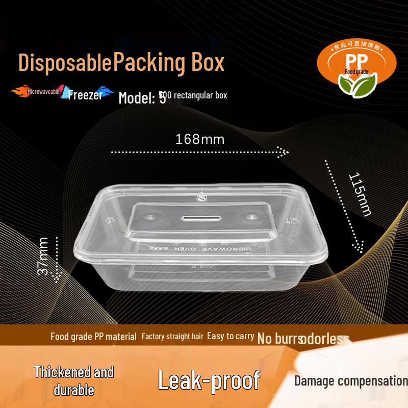WS Disposable Food Containers & Bowls 300 Sets, 500ml