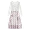 Elegant Floral Knit V-Neck Two-Piece Set