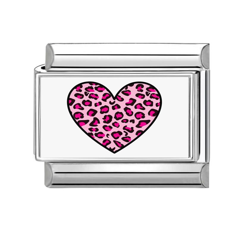 Lovely Cat Ball Leopard Heart Strawberry Flower Y2K Italian Charm Link Fit 9MM Stainless Steel Bracelet Girls' DIY Making Gift