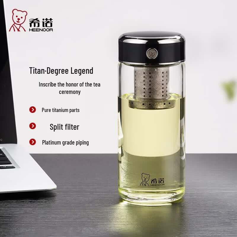 Heenoor Borosilicate Glass Tea Infuser Bottle