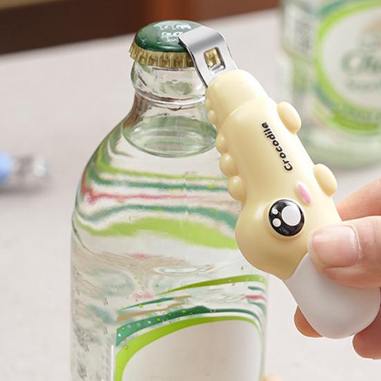 Cute Crocodile Magnetic Bottle Opener Cartoon Beer Cap Remover Refrigerator Magnet Double-headed Kitchen Tool