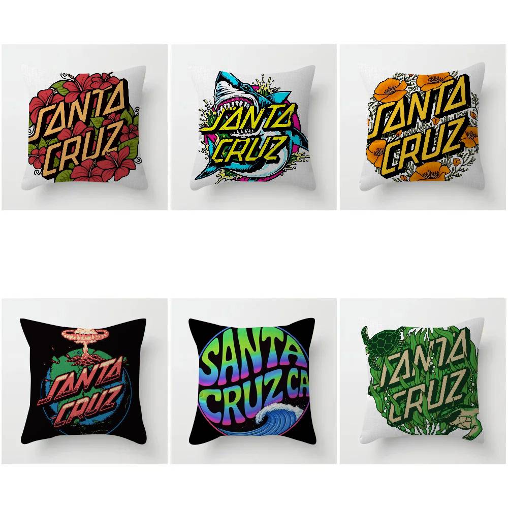 Fashion Skateboard Brand Santa Cruz Pillow Gifts Home Office Furnishings Bedroom Sofa Car Cushion Cover Case 45x45cm