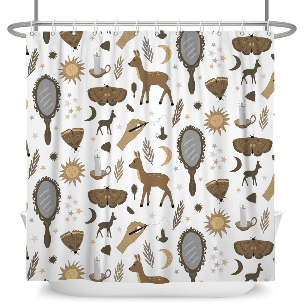 Cute Cartoon Animal Shower Curtain Waterproof Bath Curtain Bathroom Decor Kids Friendly Design Multiple Fun Patterns With Hooks