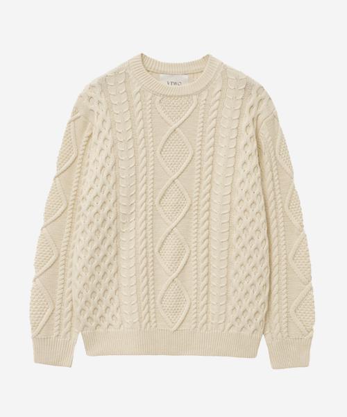 VTWO Daily Cable Soft Knit_Cream