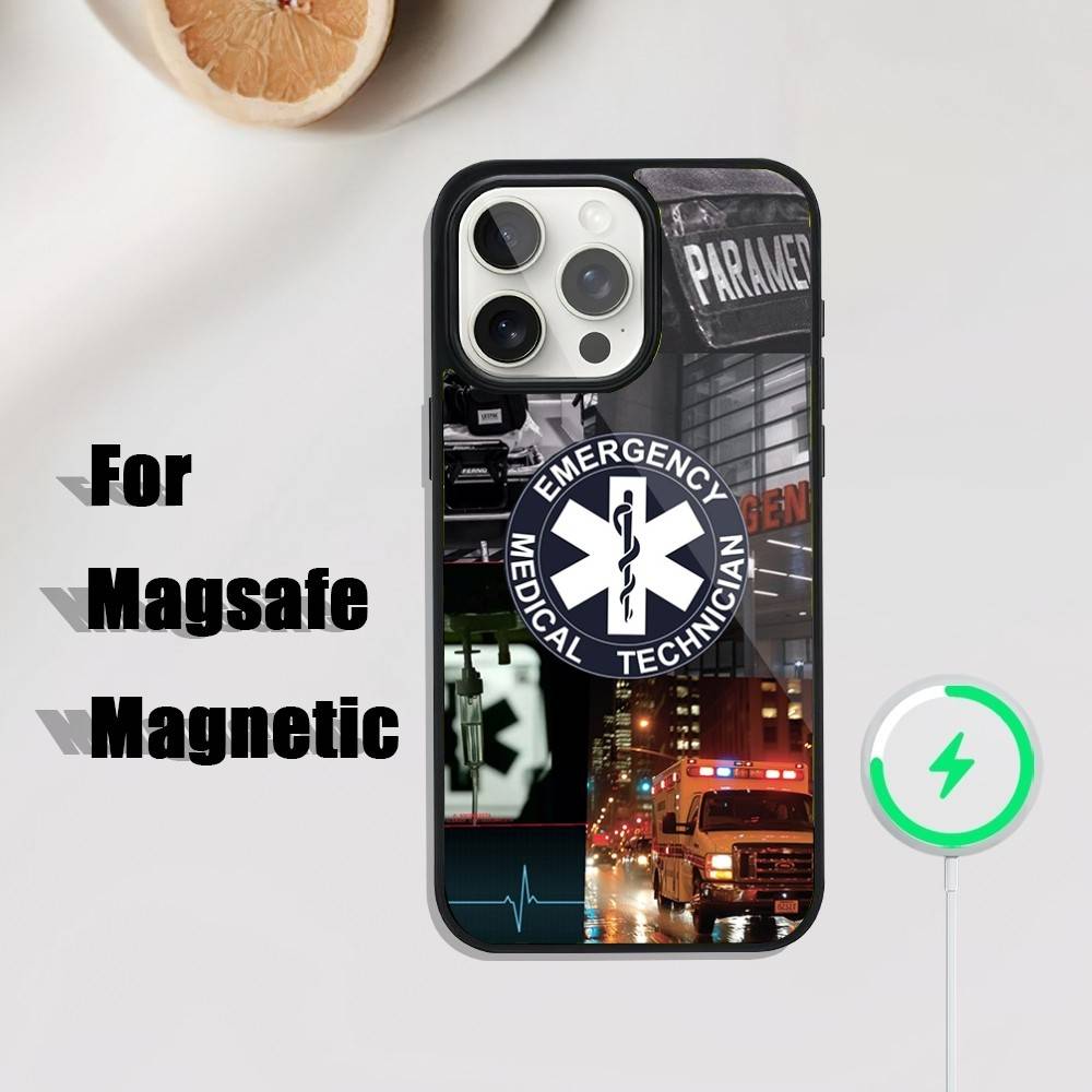 

EMT EMS Ambulance Phone Case For iPhone 17,16,15,14,13,12,11,Pro,Max,Plus,Mini,SE4,E Magnetic Magsafe Wireless Charging iPhone15plus