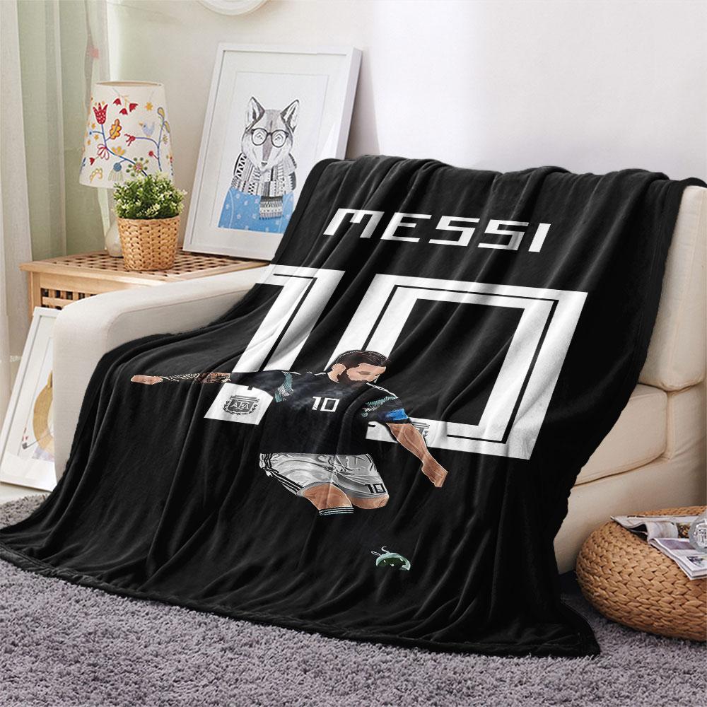 1PC Messi Patterned Flannel Blanket Suitable For All Seasons for Home Decor Warmth and Comfort Gifts Holiday Present
