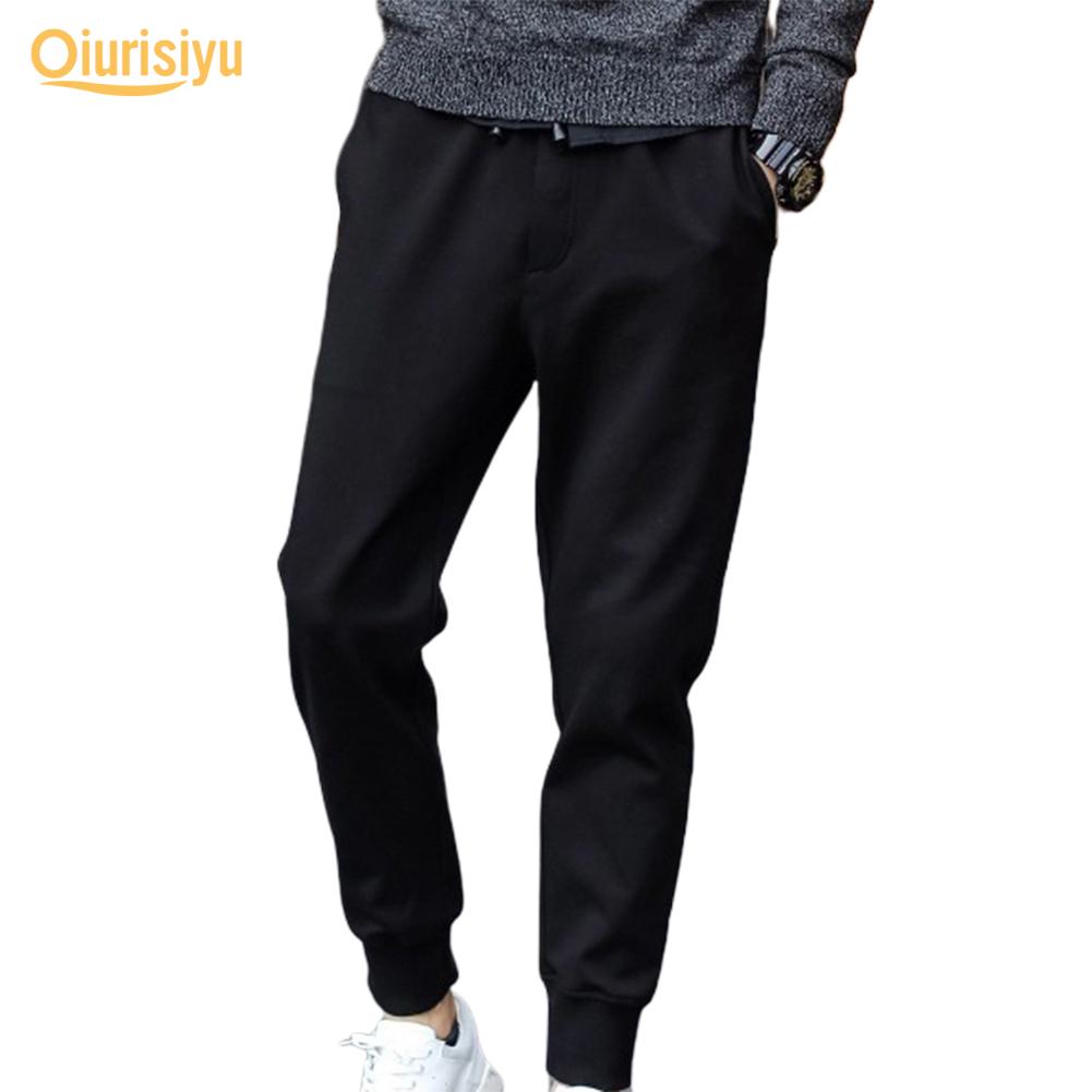 Men Waist Drawstring Ankle Tied Pockets 