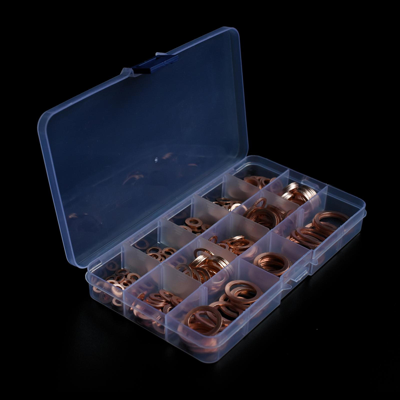 

300Pcs Flat Washers Assortment Set Sealing Rings M5 to M20 Valves Sump Plugs Marine Water Lines