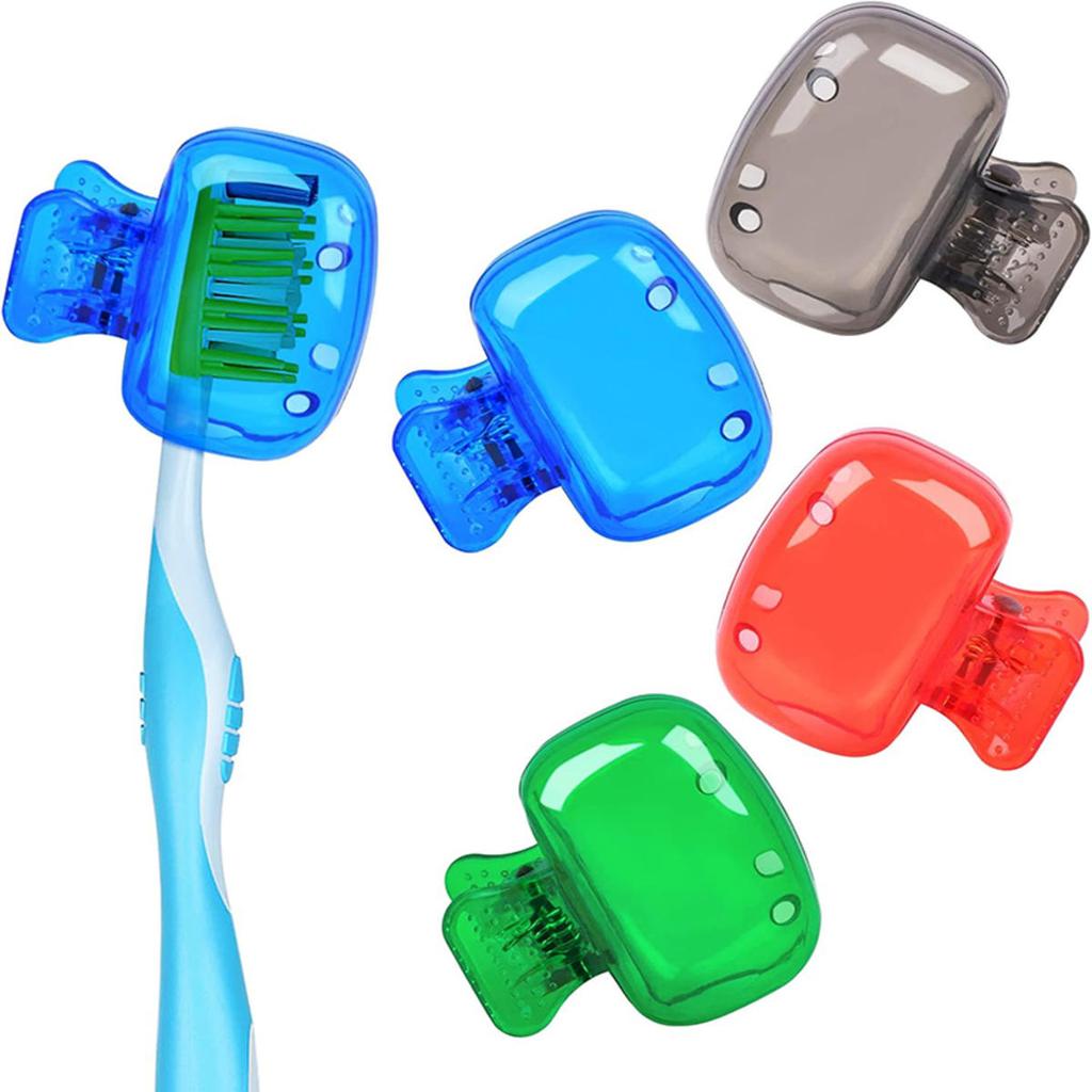 5PCS Portable Toothbrush Head Covers Toothbrush Protector Cap Brush Pod Case Protective ABS Clip Household Travel Supplies