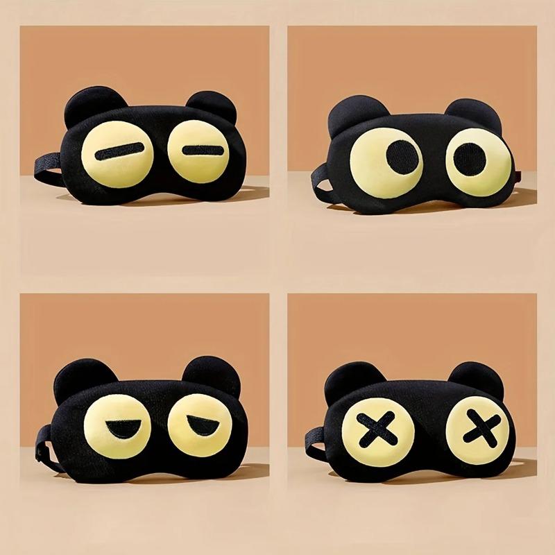 1pc Soft Polyester Cute Cartoon Bear Eye Mask | Light Blocking Sleep Mask with Adjustable Pull Closure, Design for Travel, Work