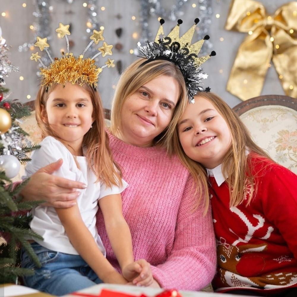 Sequin 2026 New Year Headband Party Decoration Glitter Hair Hoop Christmas Supplies