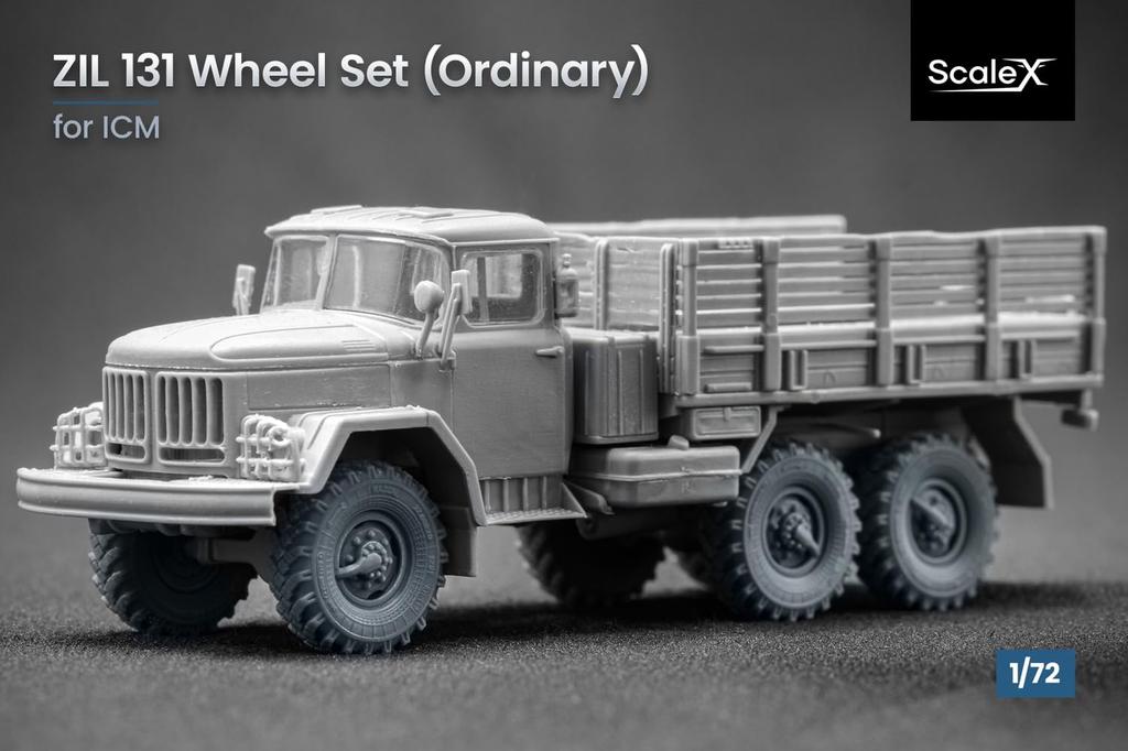 Truck Wheel Set Plastic Model Parts SCXWM72001 Scale-X 1/72 ZiL-131 (7 pieces) (for ICM) (Military Vehicle)