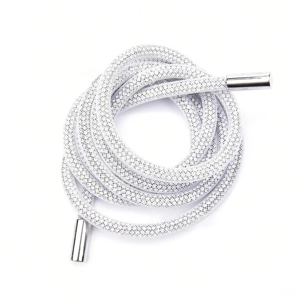 Diy Rhinestone Drawstring For Hoodie Trouser Sweatpant Rope Crystal Shiny Round Cord Replacement String Rubber Hose Diamond Trim