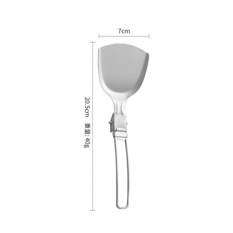 Outdoor Camping Tableware Foldable Spoon Soup Ladle Stainless Steel Abrasion-resistant Portable Cooking Spoon Utensil Spoon Tool