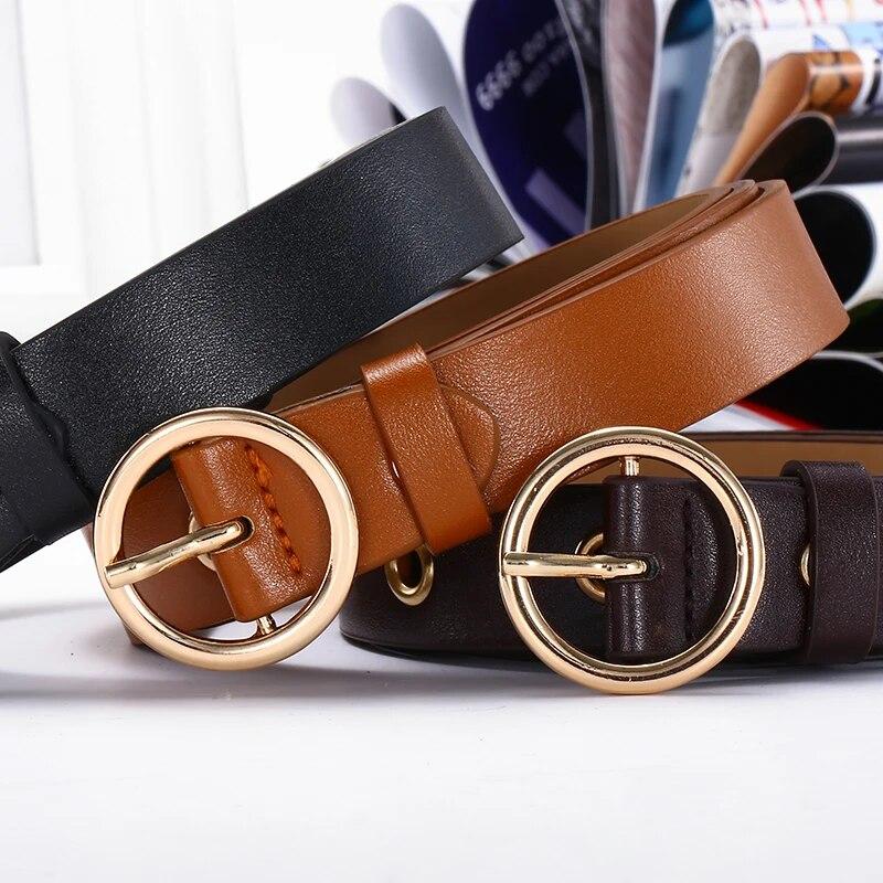 Women's Belt Fashionable and Personalized Round Buckle Belt Simple and Trendy Rivet Belt Korean Y2K Style Jeans Belt Women Belts