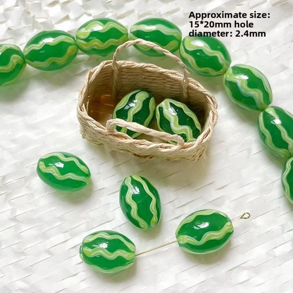 New Creative Shape Glass Beads Glass Material Handmade DIY Jewelry Creative Interest Design Watermelon Beads