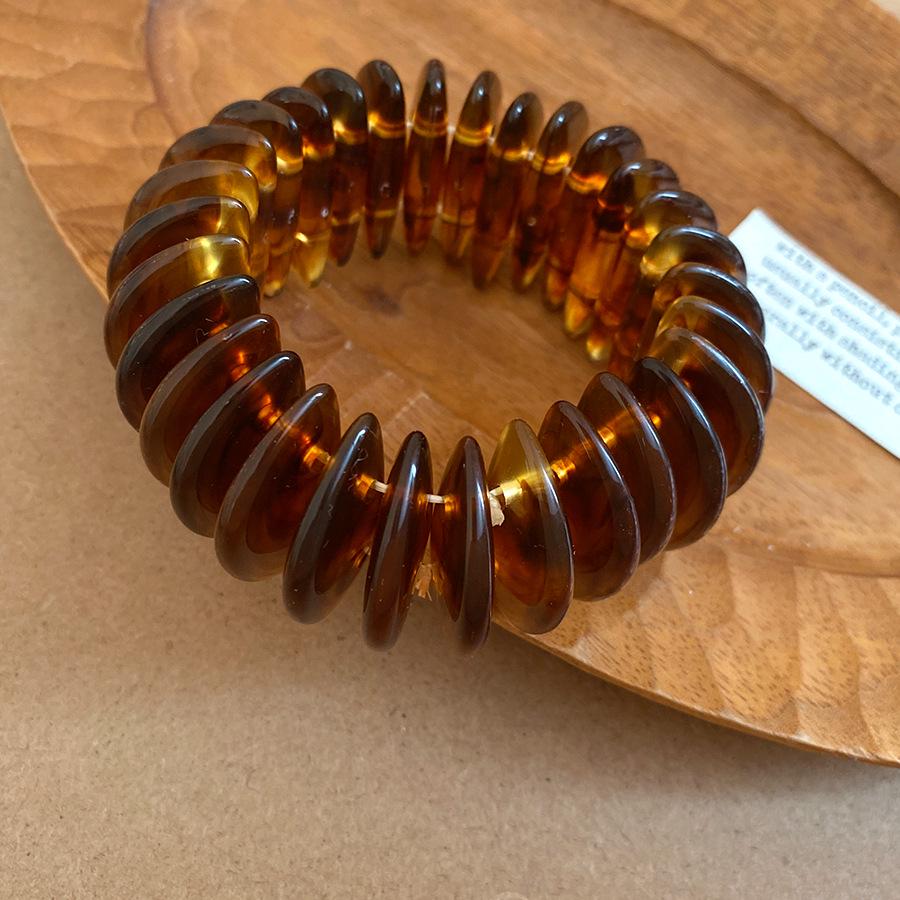 Europejski i Amerykański Akrylowy Geometryczny Okrągły Bransoletka - Luksusowa Wysokiej Klasy Przesadzona Biżuteria Ręczna