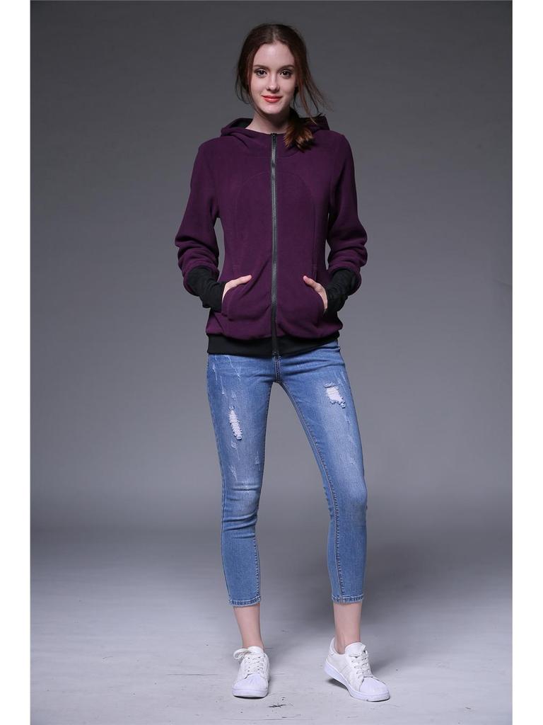 Sudadera con capucha y cremallera multifuncional tipo canguro para mujer 2024 - Estilo tres en uno para Otoño/Invierno.