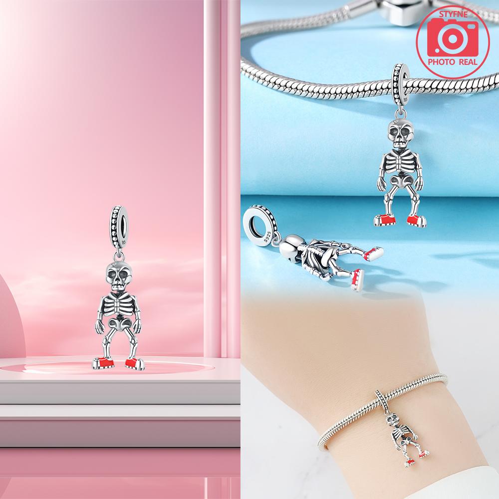 Copper Charms Flower Skull Pendant For Dangle Pendant Bead Jewelry Beads  New Gifts For Women