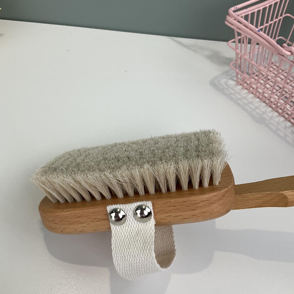 Charming Long Handle Detachable Natural Boar Bristles Bath Brush Exfoliating Massage Back Scrubber Dry Brushes for Skin Product