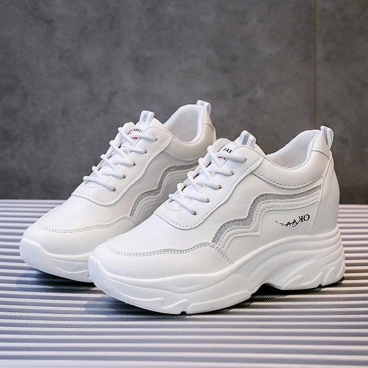 

Повседневная женская обувь на толстой подошве, резиновая, из полиуретана, на толстой подошве-маффин, модная спортивная одинарная обувь, женская цветная, из полиуретана, белая обувь 35 серебряный