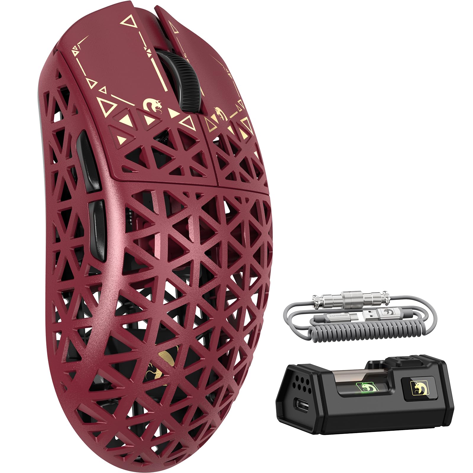 

MAMBASNAKE M5Ultra 8K Carbon Fiber Gaming and with PAW3950MAX Nordic52840 8000Hz Polling Up to 42000 3 FPS Coiled Cable Included Direct Approval