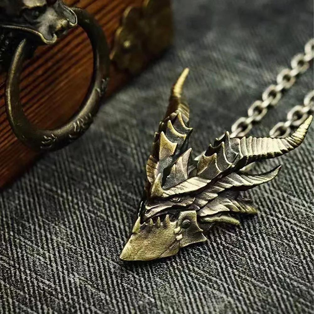 New  Simple Retro Trend Death Wing Monster Necklace Pendant Men and Women Hip Hop Punk Rock Cool Gift Pendant Accessories
