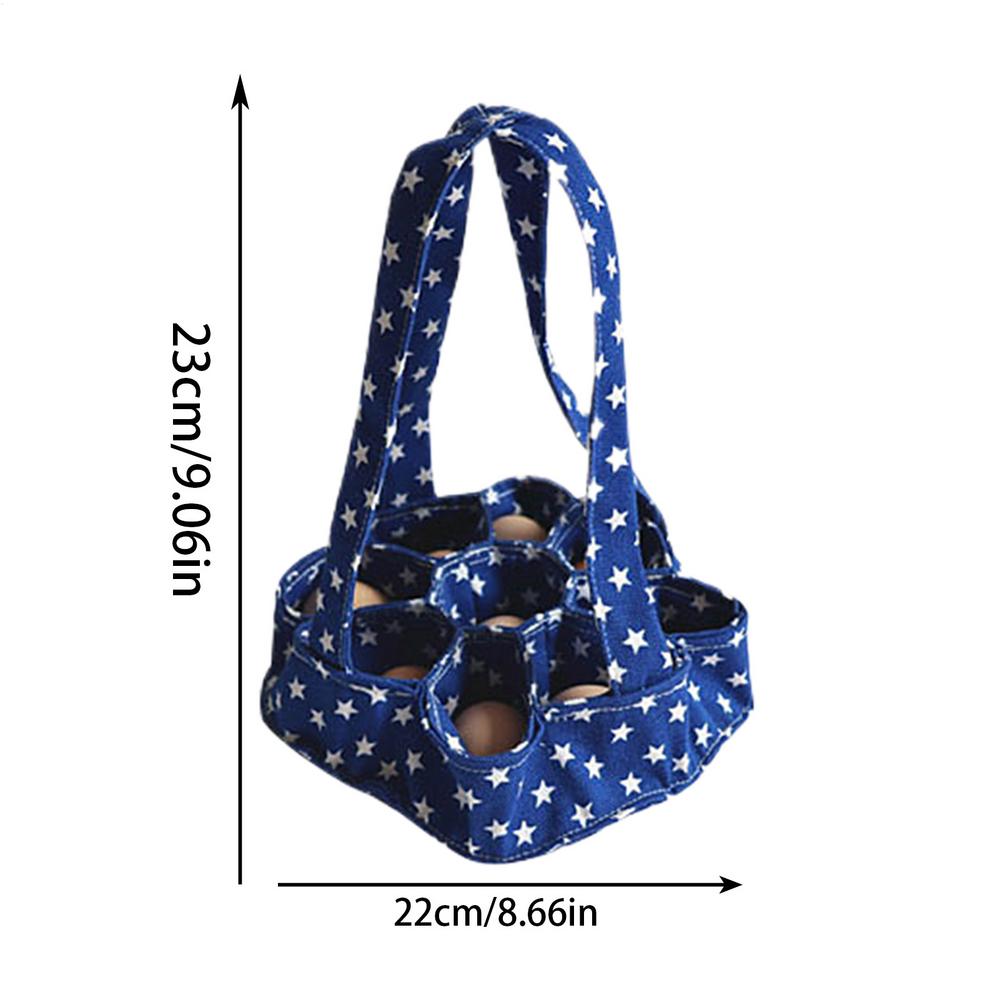 

Яичный мешок, тканевая корзина для яиц, для сбора яиц с 7 мешочками, переносной контейнер для хранения, фермерский сборщик еды для домохозяйки синий