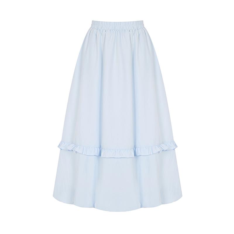 Sally Rustling Elastic Volume Long Skirt_I6B-Csk008