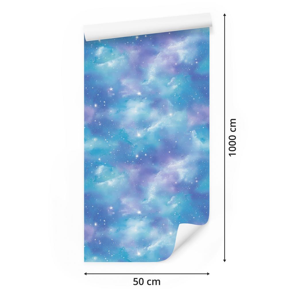 Watercolor Galaxy Azure and Blue Wallpaper for Living Room and Bedroom 50x1000