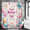 Happy Mother's Day Colorful Floral Butterfly Shower Curtain, Bathroom Decorative Shower Curtain, Waterproof Shower Curtain with